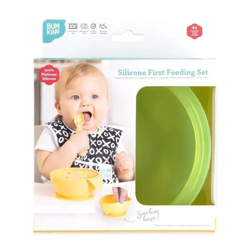 Bumkins - Silicone Feeding Set with Suction for Baby and Toddler, Green Jelly - Image 6