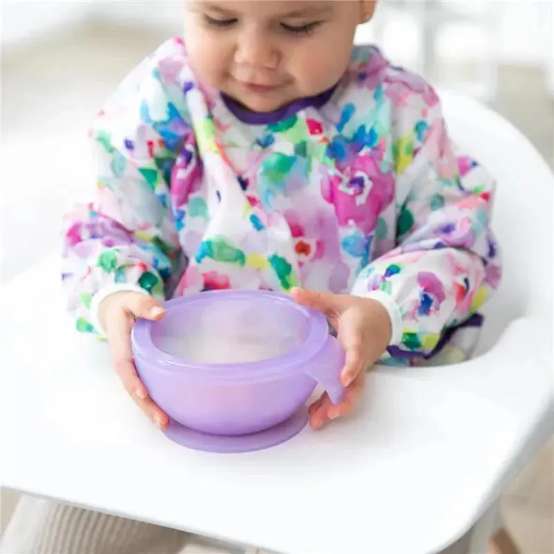 Bumkins - Silicone Feeding Set with Suction for Baby and Toddler, Purple Jelly - Image 5