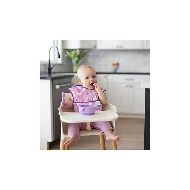 Bumkins Silicone First Feeding Set with Lid & Spoon, Lavander - Image 2
