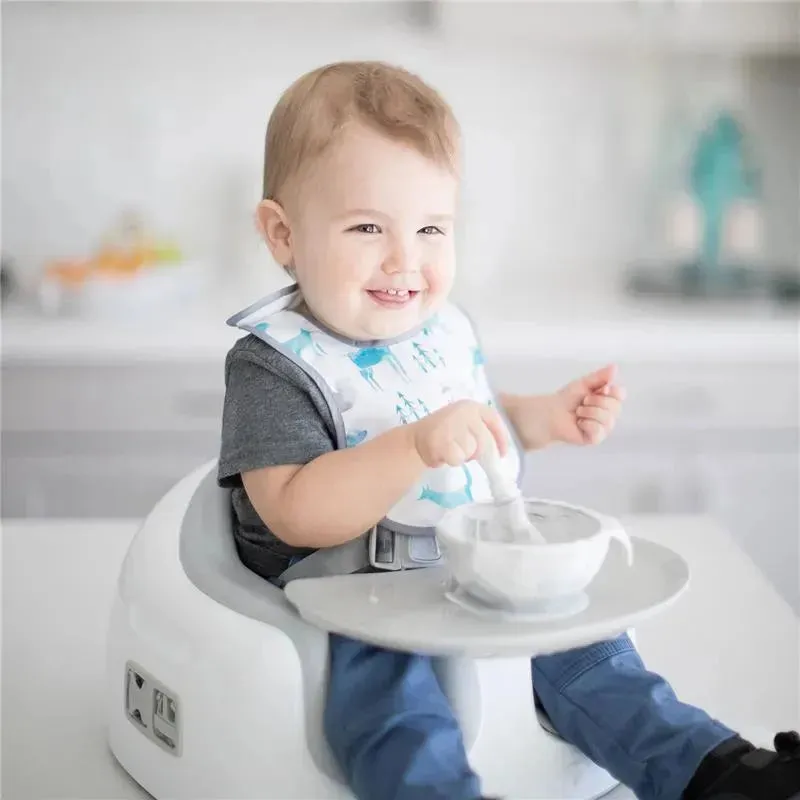 Bumkins Silicone First Feeding Set with Lid & Spoon, Marble - Image 3