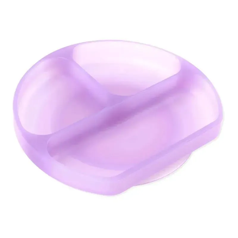 Bumkins - Toddler and Baby Suction Plate, Silicone Divided Grip Dish, Purple Jelly