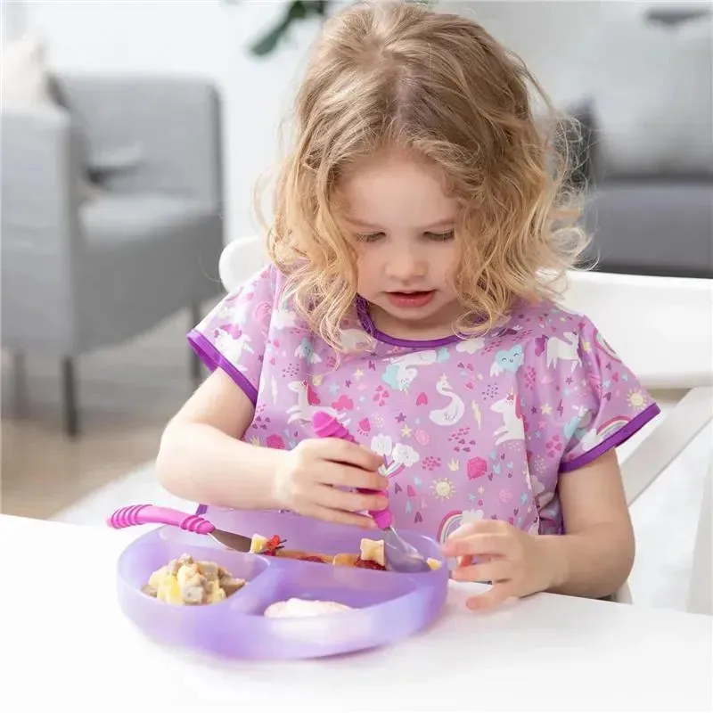 Bumkins - Toddler and Baby Suction Plate, Silicone Divided Grip Dish, Purple Jelly - Image 6