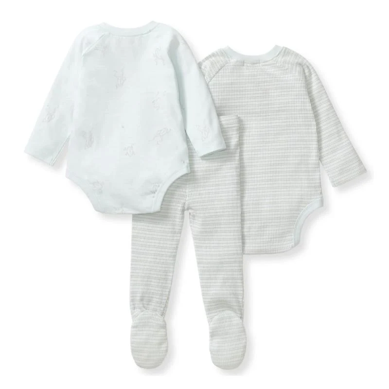 Burts Bees 3Pk Frog Baby Boy Bodysuit & Pants Set - Image 3