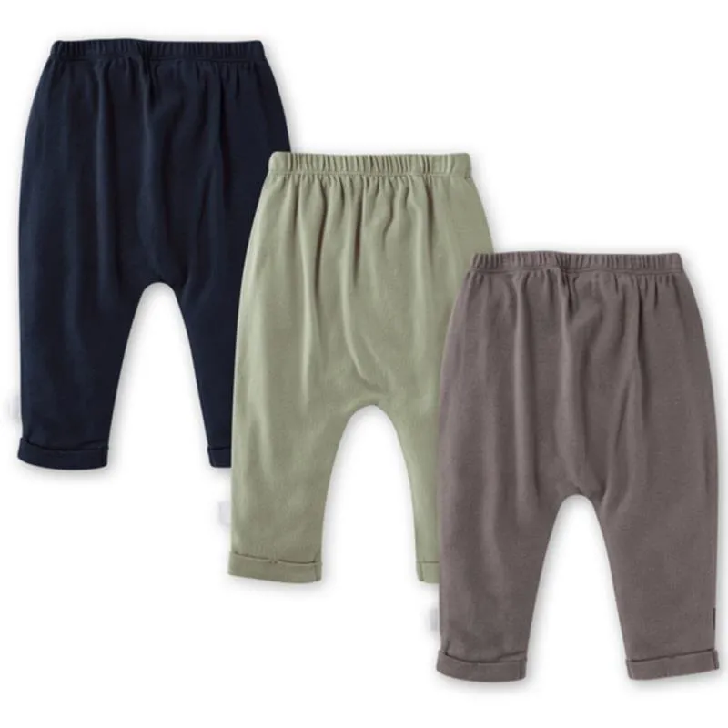 Burts Bees - 3Pk Organic Cotton Baby Harem Pants, Midnight - Image 3