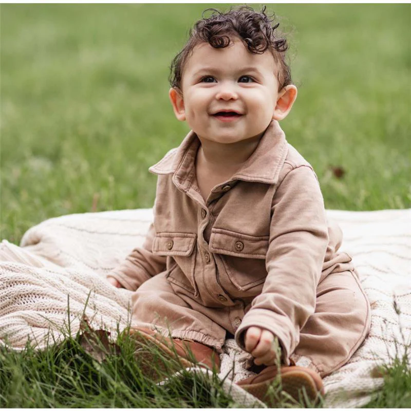 Burts Bees - Acid Wash Infant Jumpsuit Ginger Loaf - Image 2