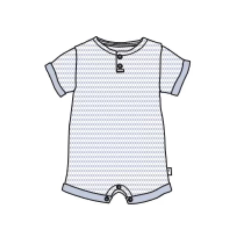 Burts Bees - Baby Boy Rib Stripe Romper Ocean