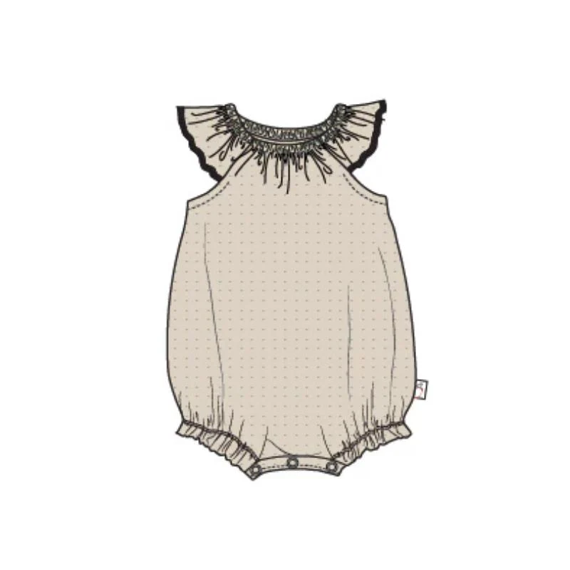 Burts Bees - Baby Girl Dotted Muslin Bubble Fossil