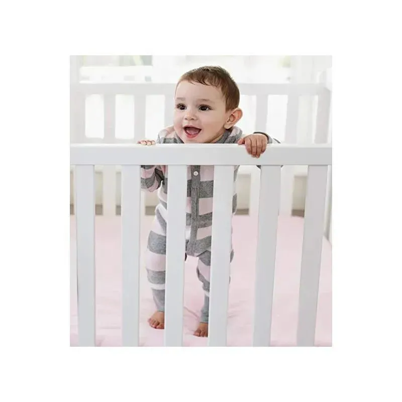 Burts Bees - Baby Girl Rugby Stripe Coverall, Blossom - Image 2