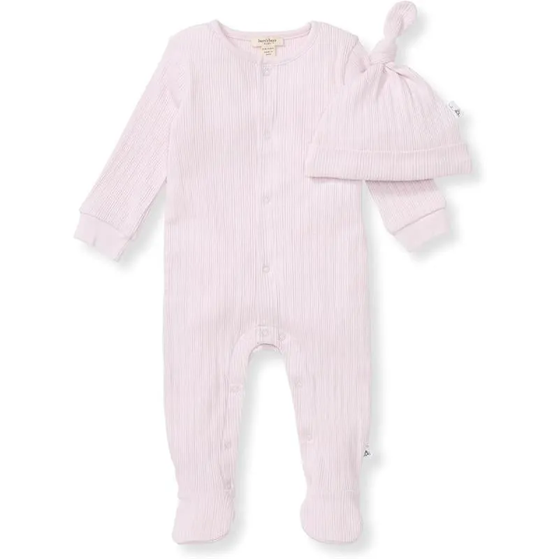 Burts Bees - Baby Girl Sweet Rib Jumpsuit Set, Sweet Lavender