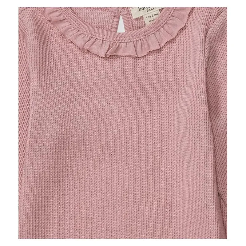 Burts Bees - Baby Girl Thermal Bodysuit & Pant Set, Persian Rose - Image 2