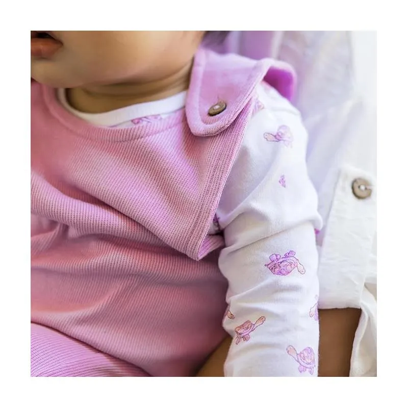 Burts Bees - Baby Girl Tortoise Jumpsuit & Bodysuit Set, Crocus - Image 2