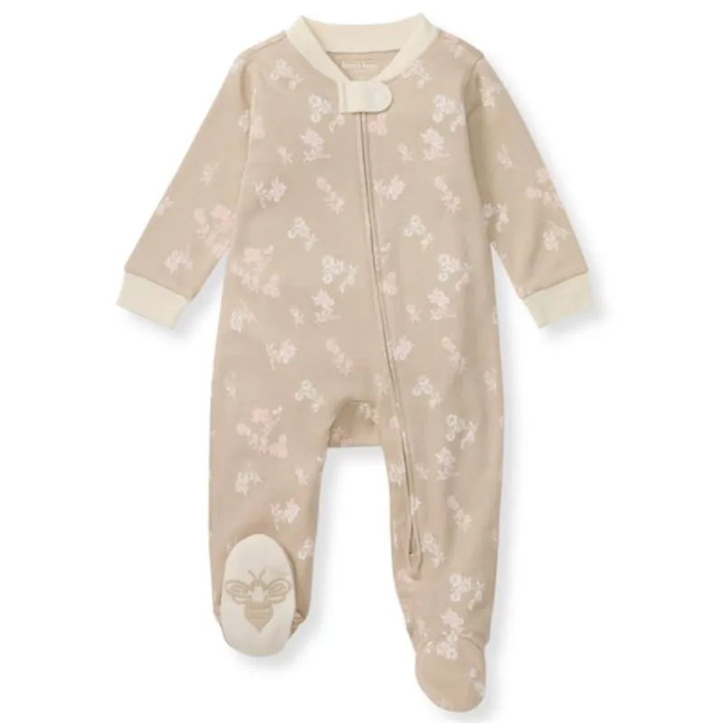 Burts Bees - Baby Girl Whimsical Floral Sleep & Play, Hummus