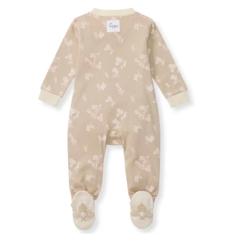 Burts Bees - Baby Girl Whimsical Floral Sleep & Play, Hummus - Image 2