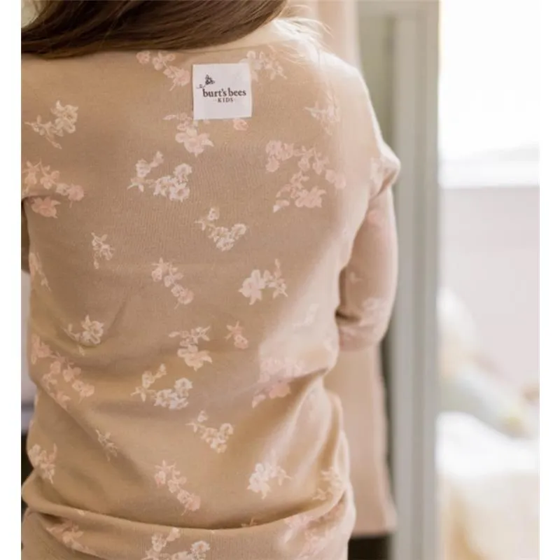 Burts Bees - Baby Girl Whimsical Floral Sleep & Play, Hummus - Image 3