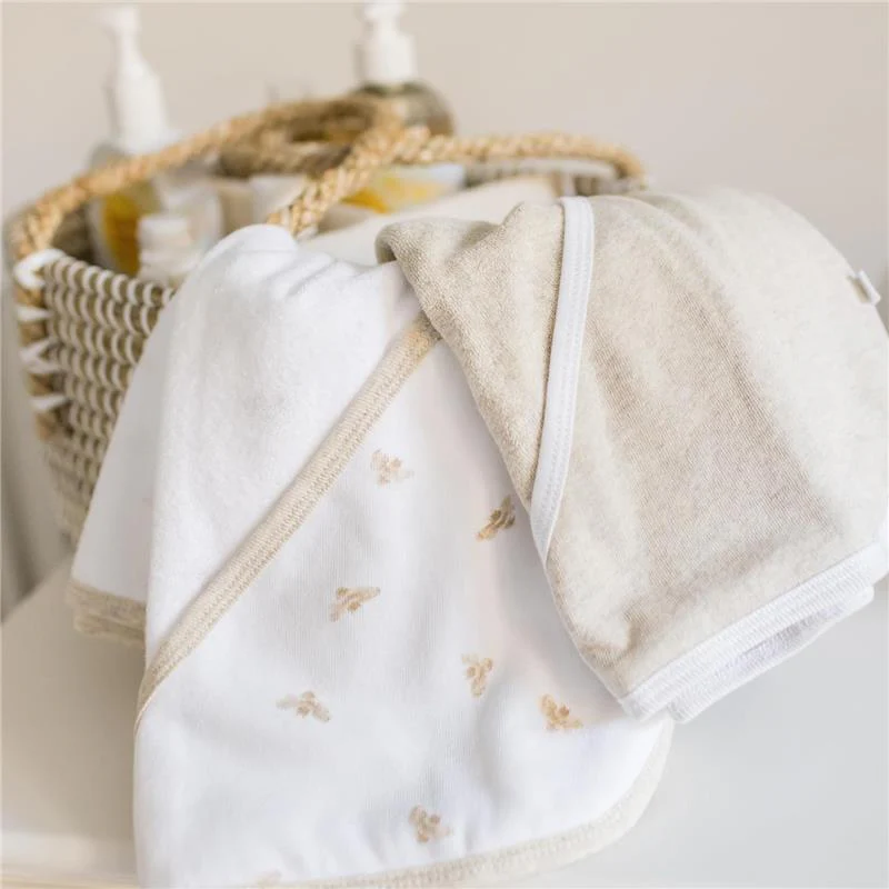Burt's Bees - Baby Hooded Towels, Absorbent Knit Terry, Oatmel - Image 6