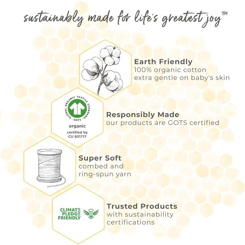 Burt's Bees - Baby Infant Washcloths, 100% Organic Cotton, 3Pck, Oatmel - Image 3