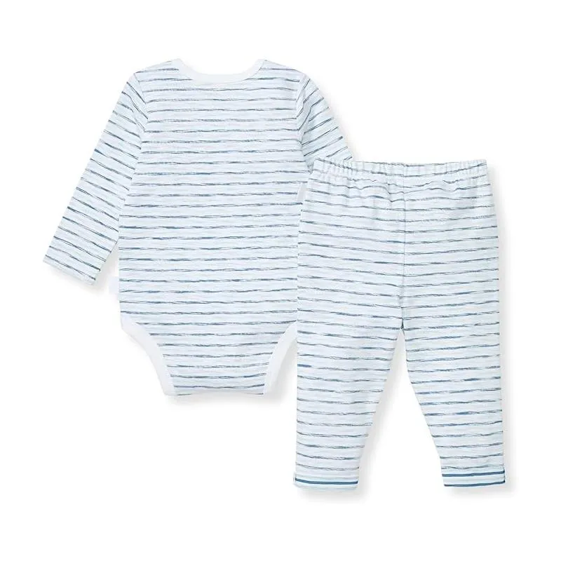Burts Bees - Baby Slub Stripe Bodysuit Set Underwater - Image 2