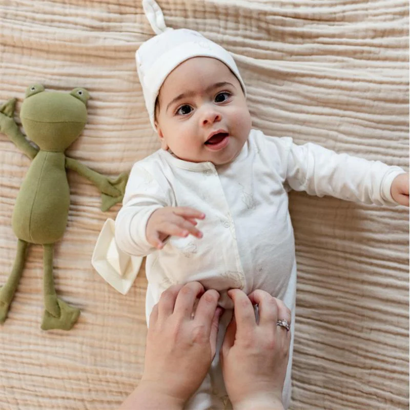 Burts Bees Frog Baby Jumpsuit & Hat Set - Image 2