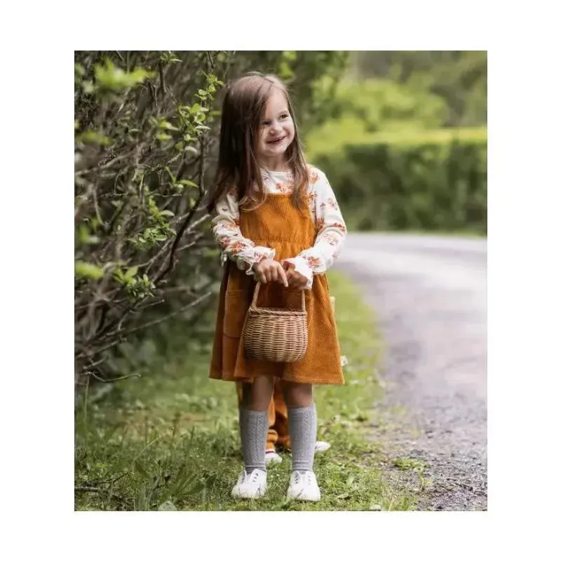 Burts Bees - Raised Rib Dress & Sunny Floral Tee Set, Beaver - Image 2