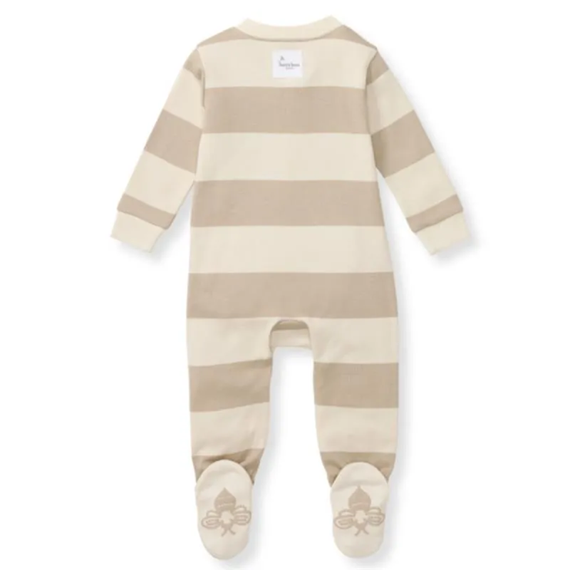 Burts Bees - Rugby Stripe Sleep & Play, Oat - Image 2