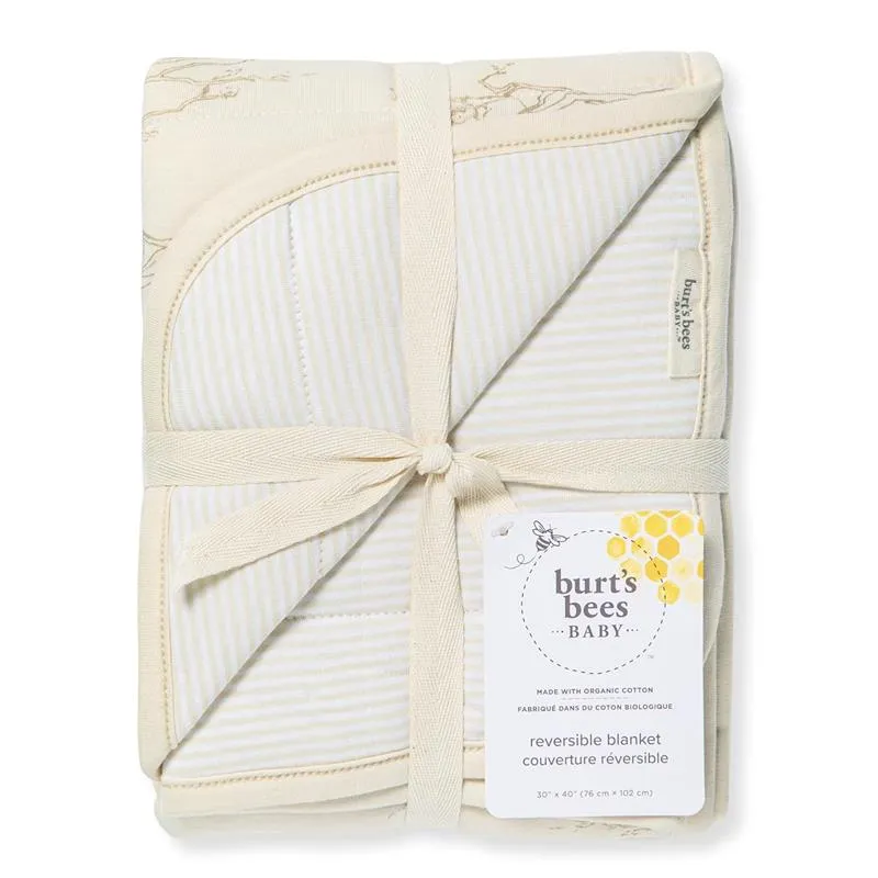 Burts Bees - Swaying Branches Reversible Blanket, Oat - Image 3