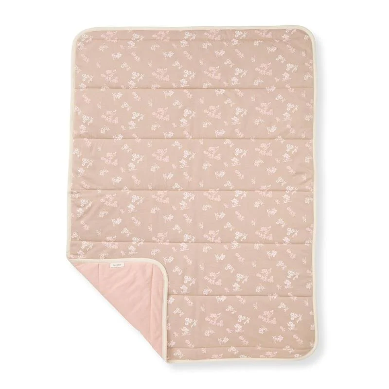 Burt's Bees - Whimsical Floral Reversible Blanket, Hummus