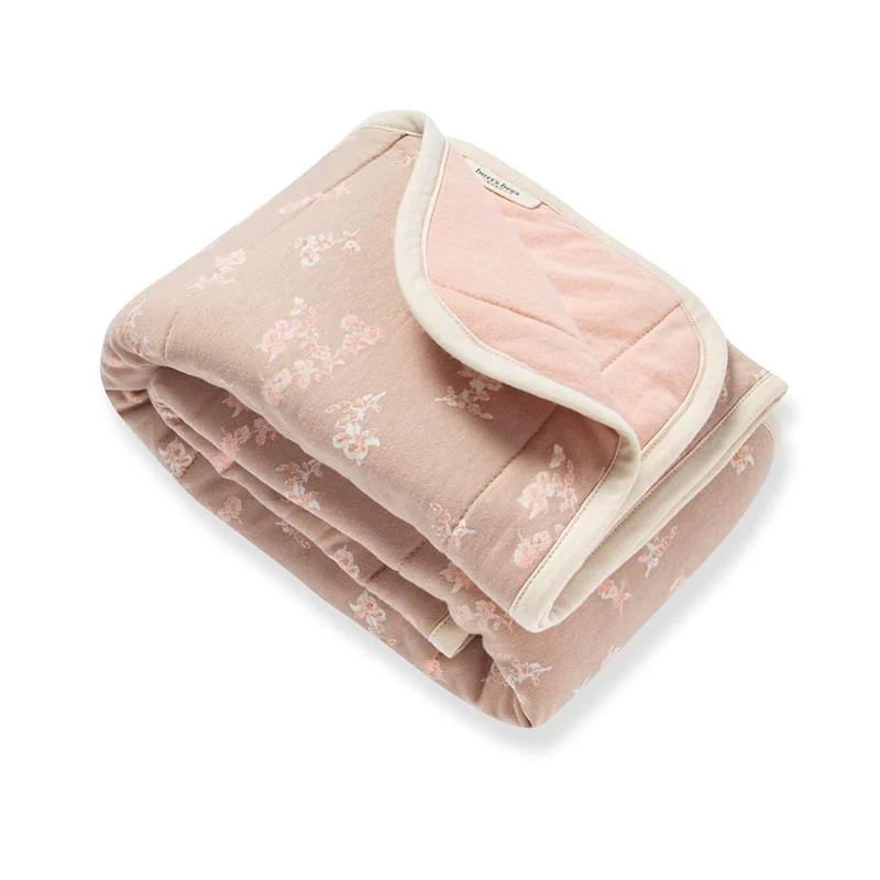 Burt's Bees - Whimsical Floral Reversible Blanket, Hummus - Image 4