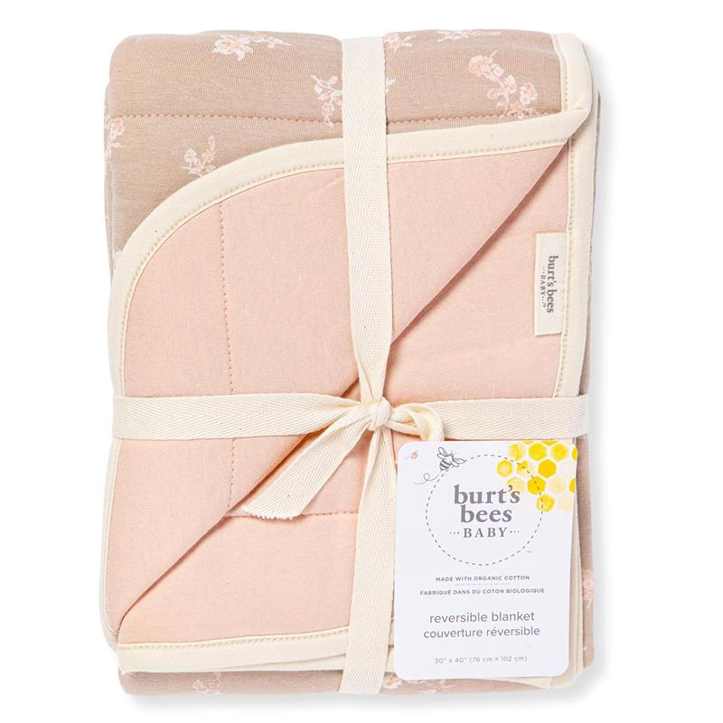 Burt's Bees - Whimsical Floral Reversible Blanket, Hummus - Image 5
