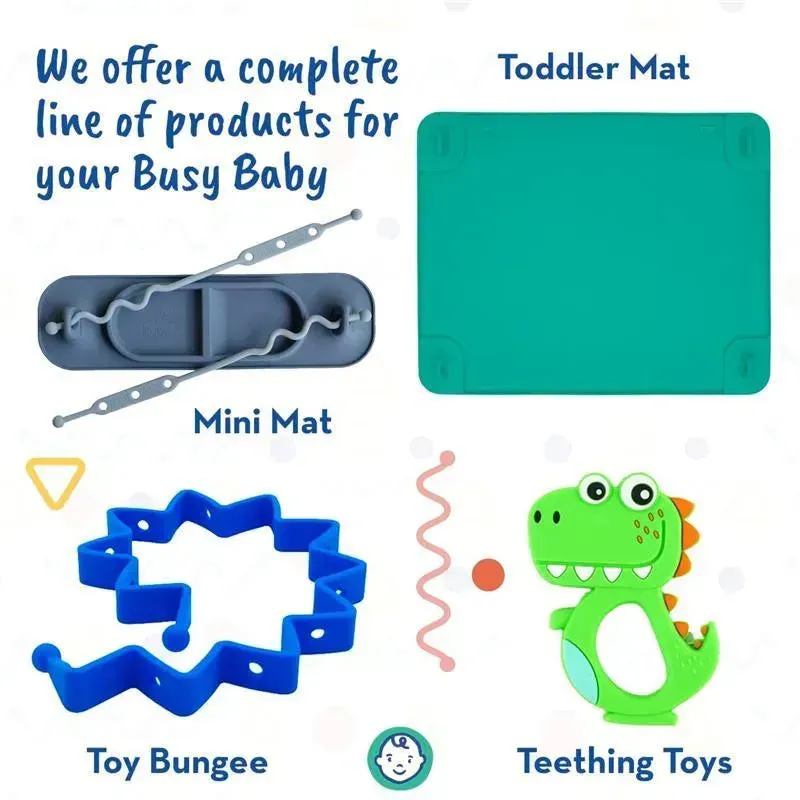 Busy Baby - Silicone Mat, Suction Cups, 4 Straps to Secure Baby Essentials, Spearmint - Image 5