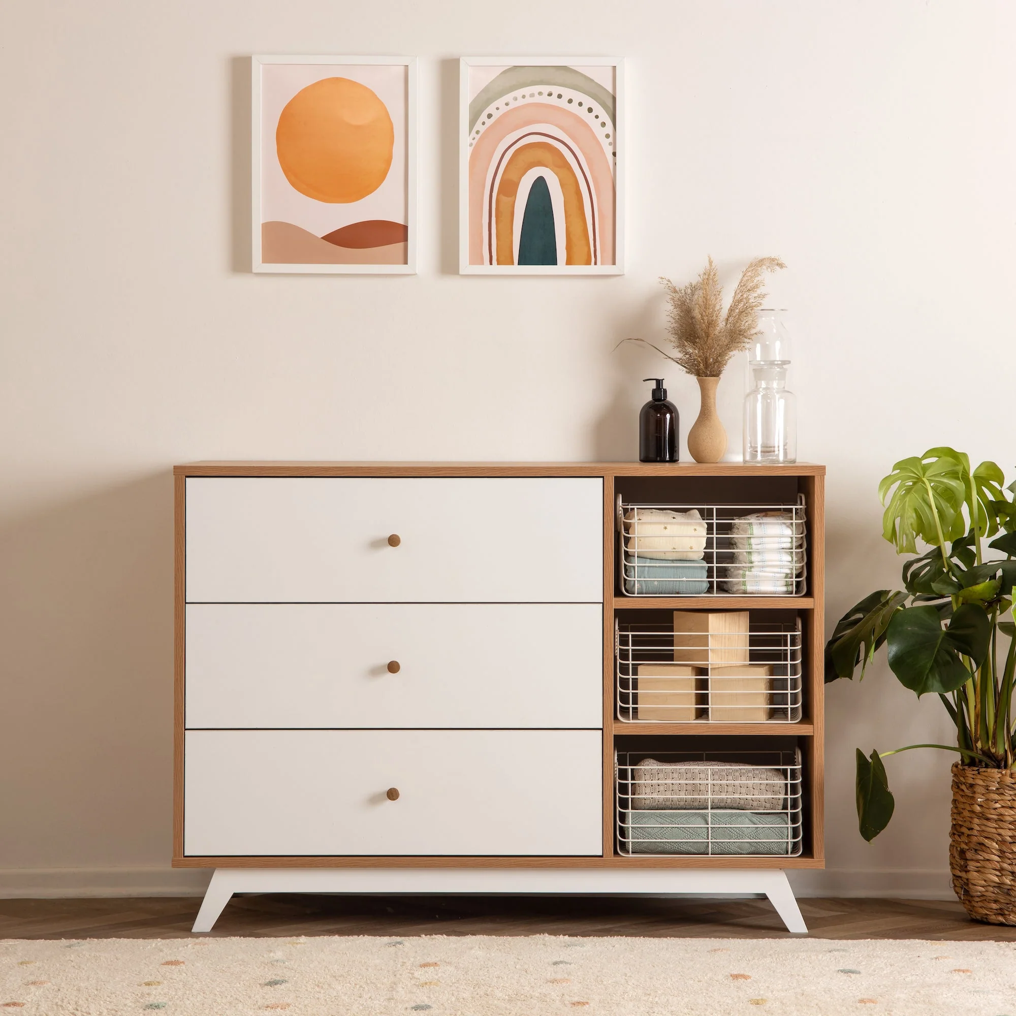 Central Park 3-Drawer, Two Shelf Nursery Dresser - Image 4