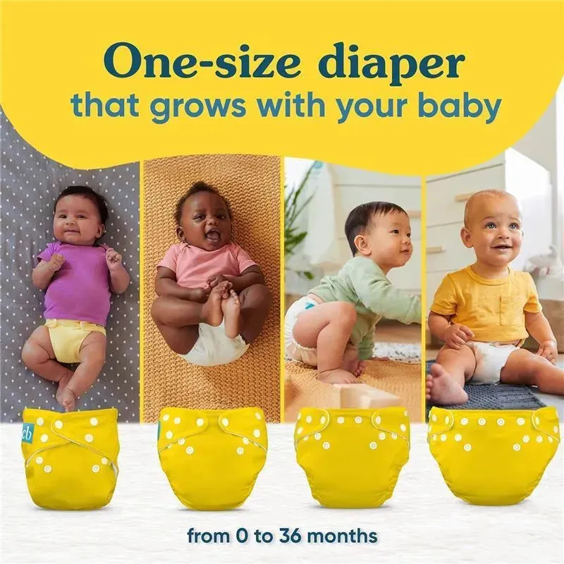 Charlie Banana - Reusable Washable Cloth Diaper, Adjustable One Size, The Whale on White - Image 7