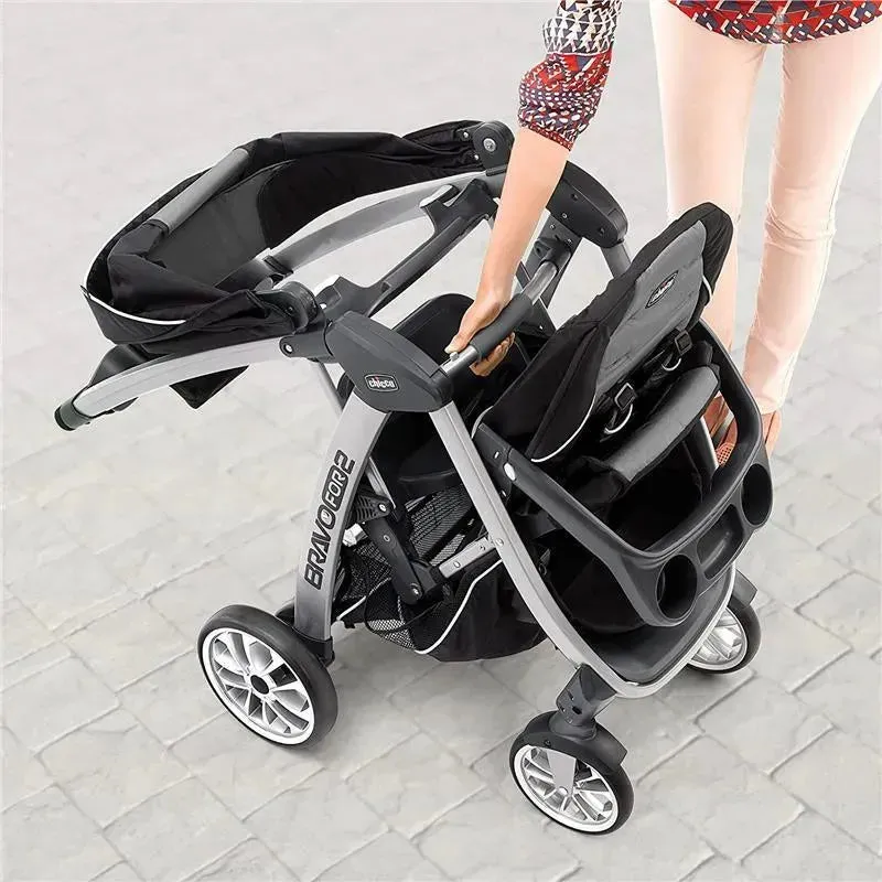 Chicco BravoFor2 Standing/Sitting Double Stroller, Iron - Image 2