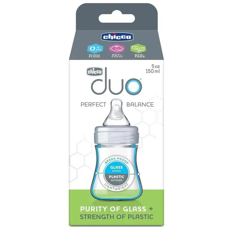 Chicco - Duo 5Oz Hybrid Baby Bottle, Grey - Image 3