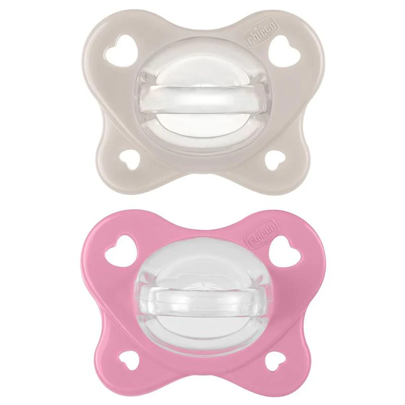 Chicco Feeding - Physioforma Dual Soft Pacifier Grey/Dusty Rose 6-16M, 2Pk