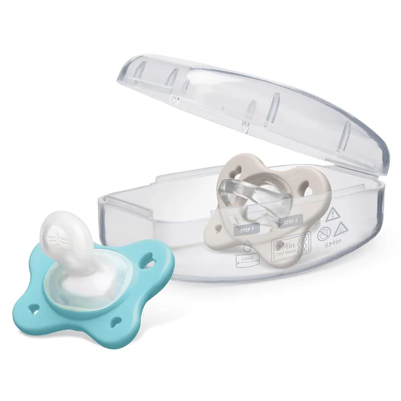 Chicco Feeding - Physioforma Dual Soft Pacifier Grey/Ultramarine 6-16M, 2Pk - Image 2