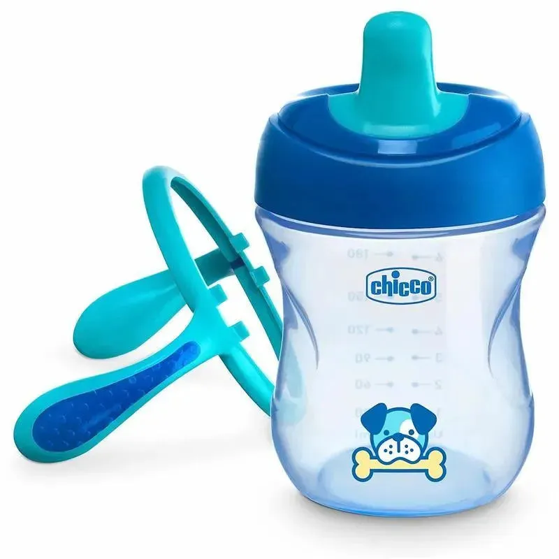 Chicco Feeding - Semi-Soft Spout Trainer Sippy Cup 6M+ | Blue - Image 3