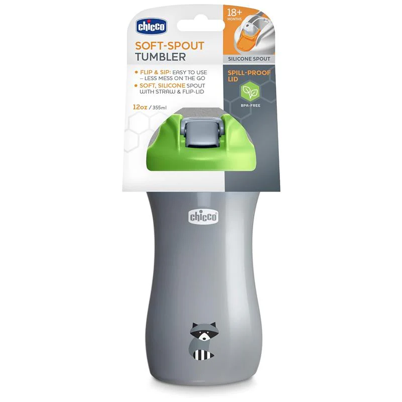 Chicco Feeding - Soft Spout Tumbler 12Oz. 18M+, Green - Image 2