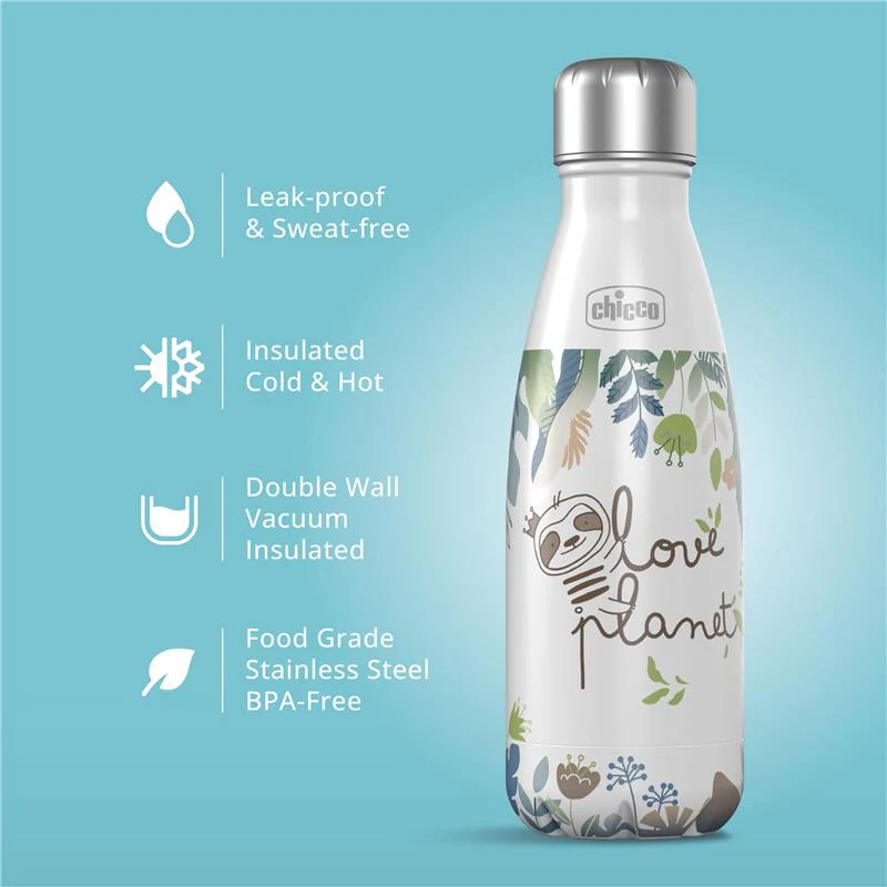 Chicco - Feeding Stainless Steel Insulated Water Bottle 12Oz Teal - Image 3