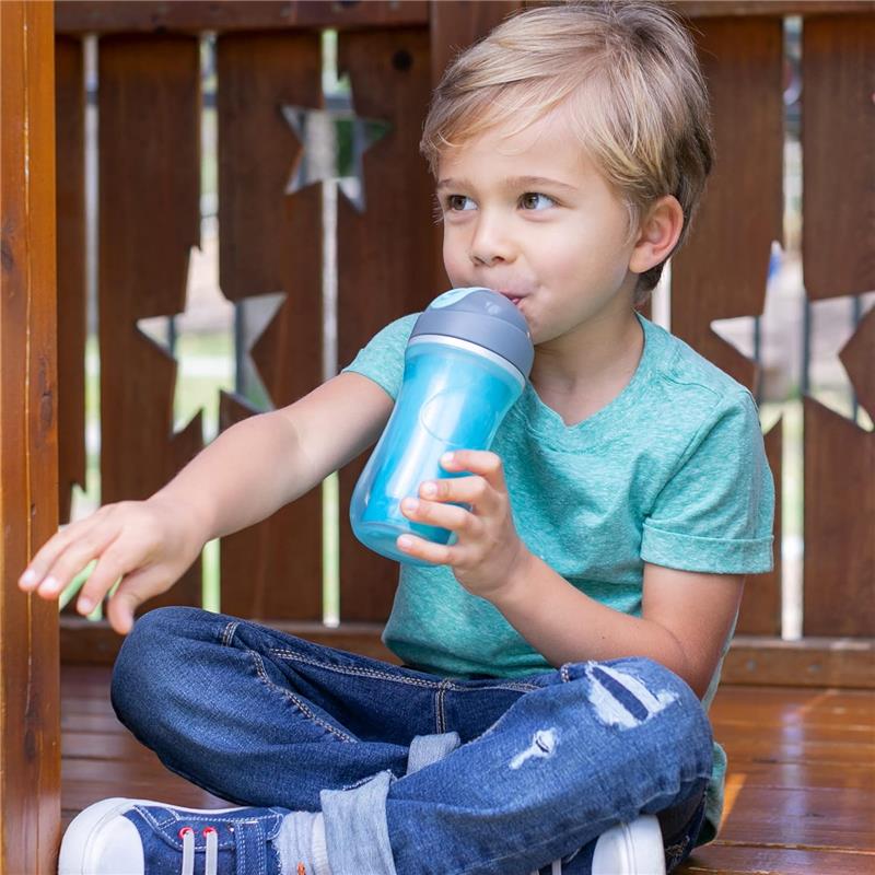 Chicco Flip Top Insulated Straw Cup 12+ Green/Teal - Image 8