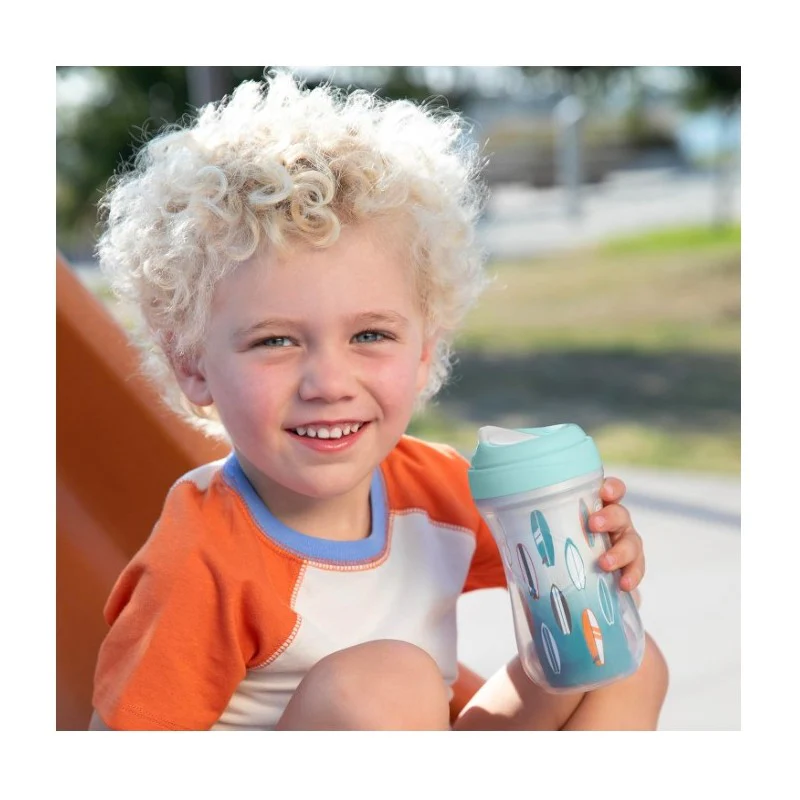 Chicco Insulated Rim Spout Trainer Sippy Cup 9Oz, Ocean Print/Surf 12M+ - Image 4