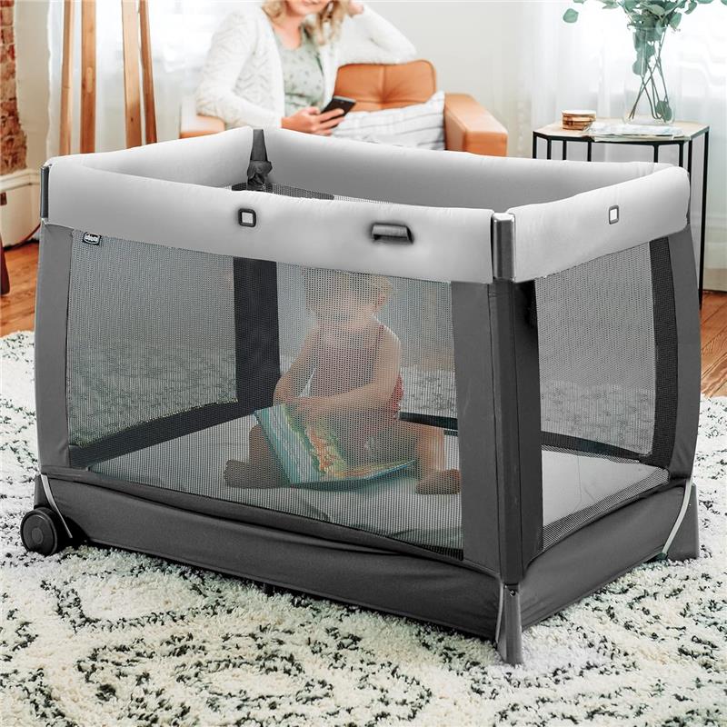 Chicco - Lullaby Zip All-in-One Portable Playard, Driftwood/Grey - Image 8