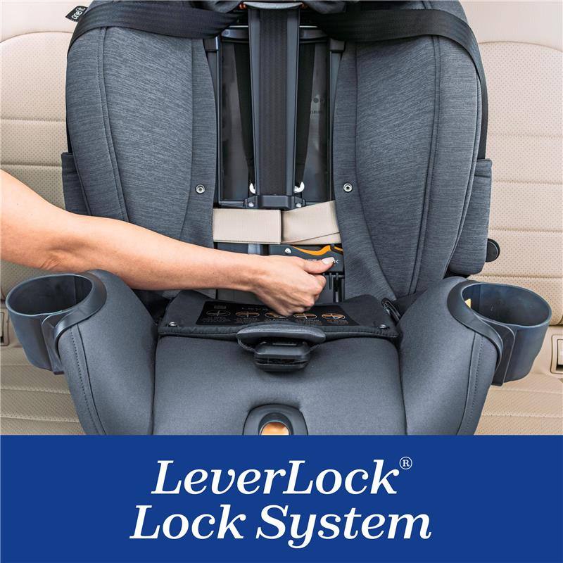 Chicco OneFit LX ClearTex All-in-One Car Seat with LeverLock Installation, Slim Design, Convertible Car Seat, Smoke/Grey - Image 7
