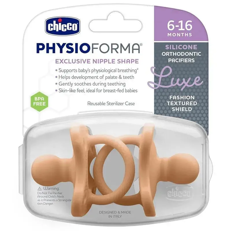Chicco - PhysioForma Luxe Silicone One Piece Pacifier for Babies Age 6-16m Cantaloupe - Image 7