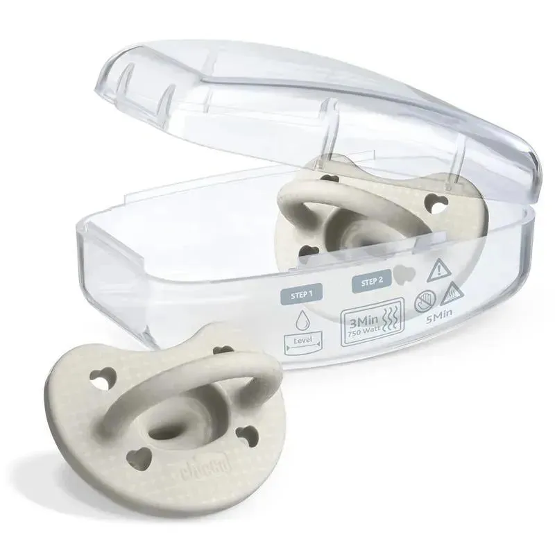 Chicco PhysioForma Luxe Silicone One Piece Pacifier for Babies Aged 0-6m Pearl Grey - Image 4