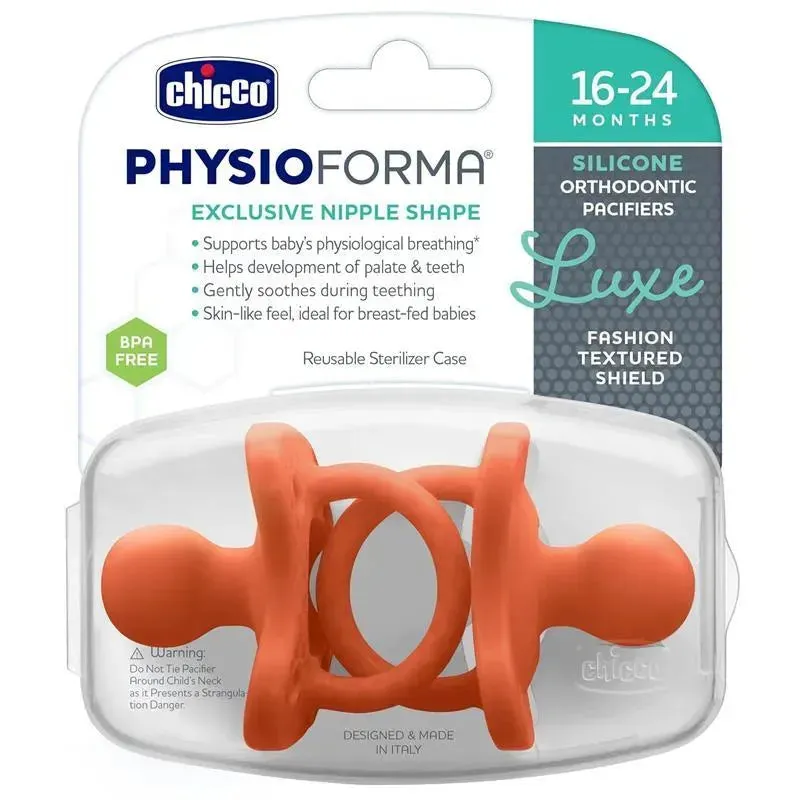 Chicco - PhysioForma Luxe Silicone One Piece Pacifier for Babies Aged 16-24m 2pkTerracota - Image 7