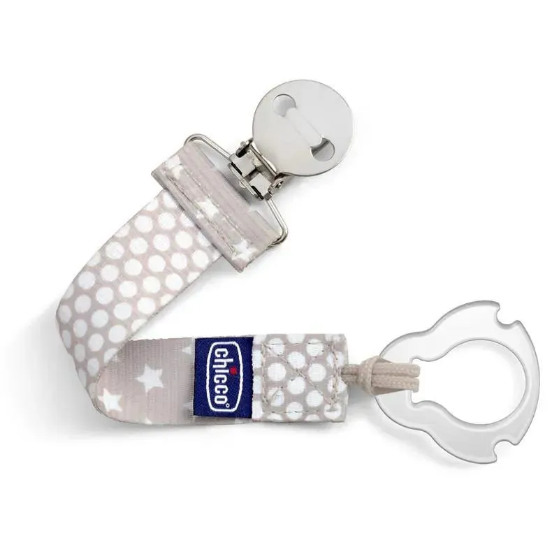 Chicco Universal Two-in-One Fashion Pacifier Clip - Grey