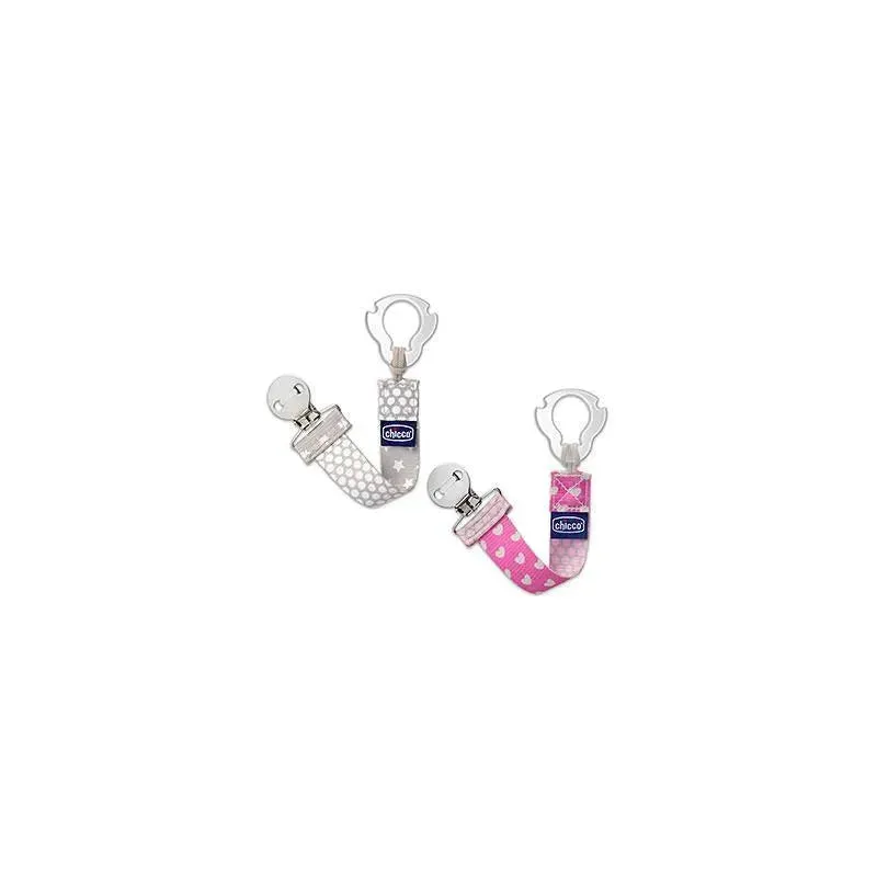 Chicco Universal Two-in-One Fashion Pacifier Clip - Grey - Image 3
