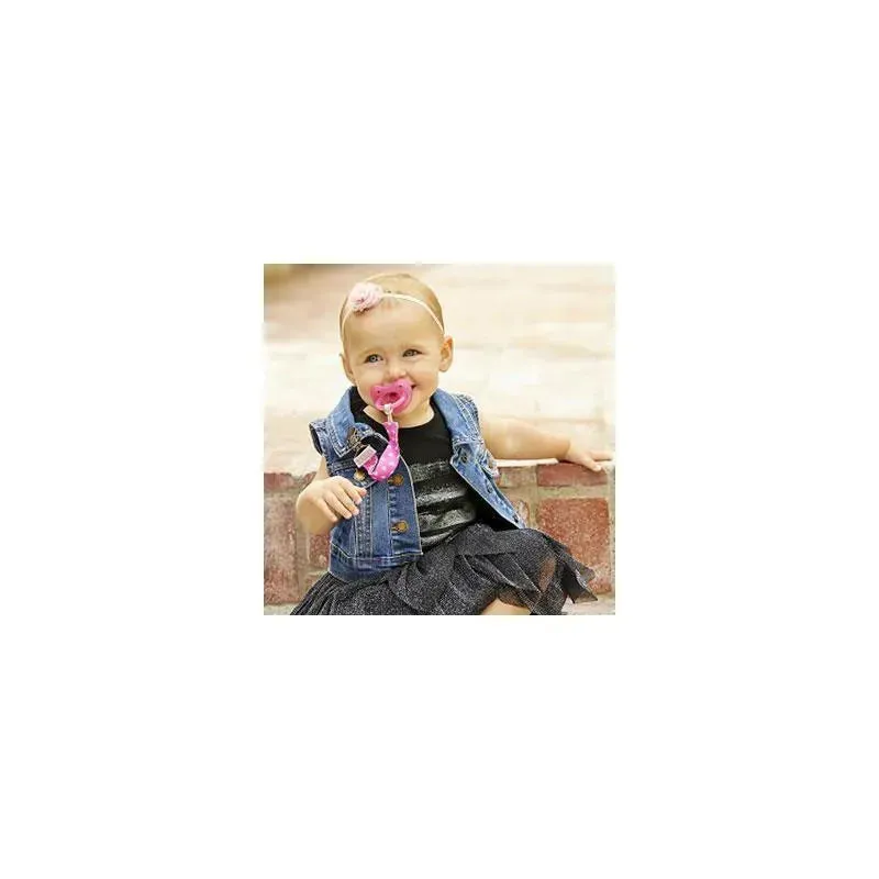 Chicco Universal Two-in-One Fashion Pacifier Clip - Grey - Image 4