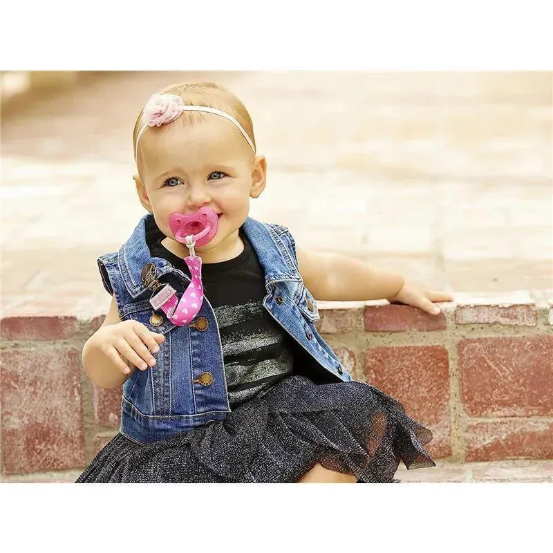 Chicco Universal Two-in-One Fashion Pacifier Clip - Pink - Image 3
