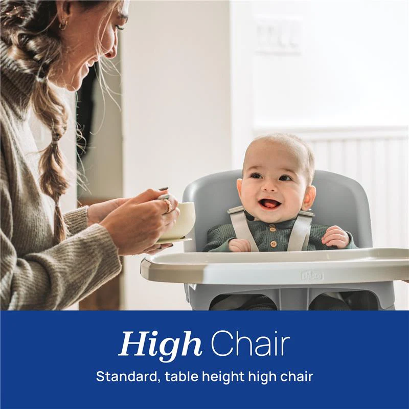 Chicco - Zest 4-in-1 Folding High Chair, Feeding Chair, Seasalt/Grey - Image 4